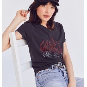 Rhinestone Flame Tee